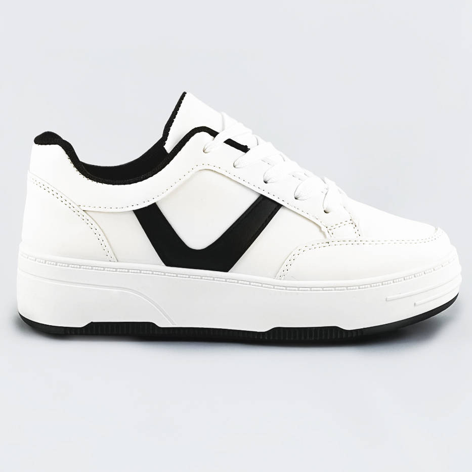 Bílo-černé dámské sportovní šněrovací boty (S070) odcienie bieli XL (42)