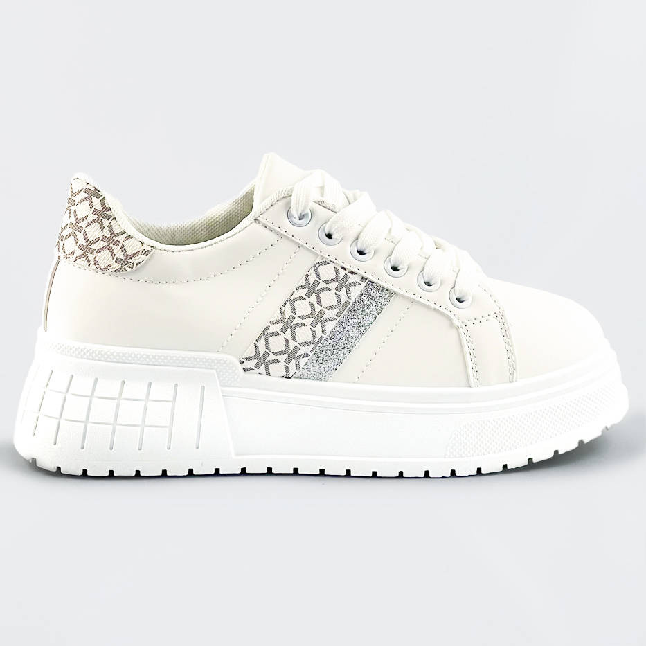 Bílé tenisky sneakers s vysokou podrážkou (AD-576) odcienie bieli XL (42)