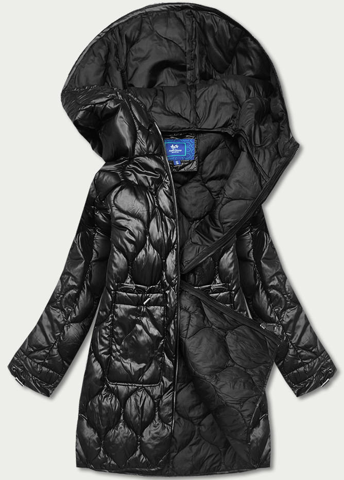Černá dámská bunda s ozdobným prošíváním (AG1-J9086) odcienie czerni XXL (44)