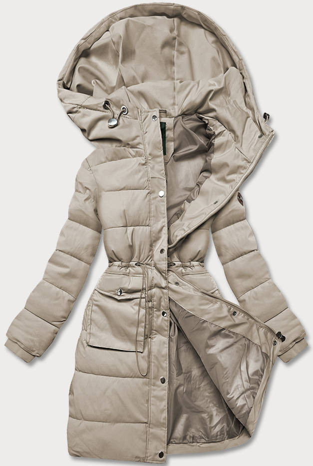 Béžová dámská zimní péřová bunda (CAN-865) odcienie beżu XL (42)