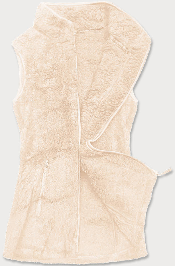 Béžová dámská plyšová vesta (HH005-34) odcienie beżu XL (42)