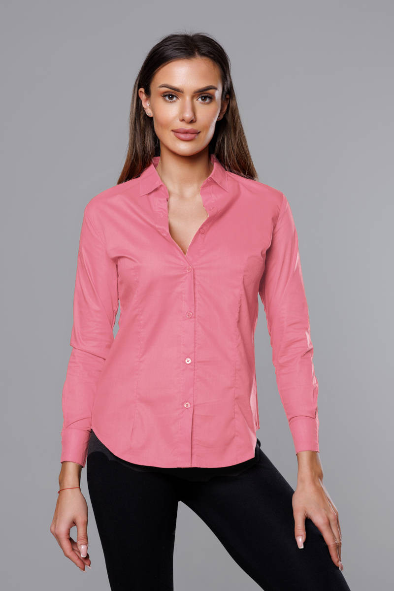 Světle růžová klasická dámská košile (HH039-25) odcienie różu M (38)