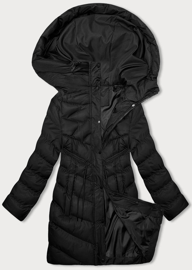 Černá dámská zimní bunda s kapucí (5M3155-392) odcienie czerni M (38)
