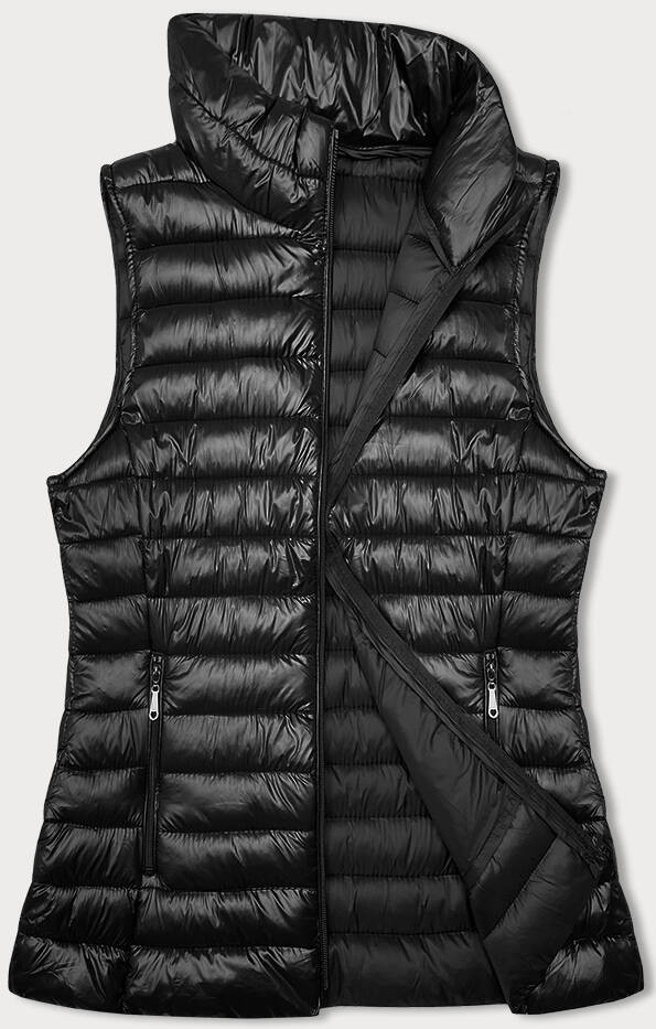 Černá prošívaná vesta se stojáčkem (16M9157-392) odcienie czerni XL (42)