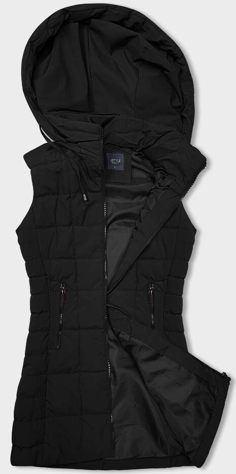Černá dámská vesta s kapucí (16M9096-392) odcienie czerni M (38)