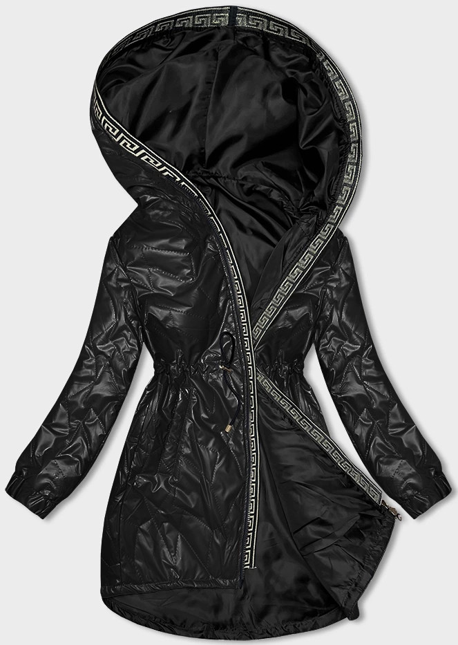 Černá dámská bunda s ozdobným prošíváním S'West (B8146-1) odcienie czerni XL (42)