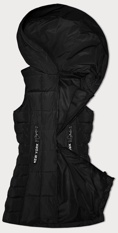 Černá dámská vesta s kapucí S'West (B8226-1) odcienie czerni 52