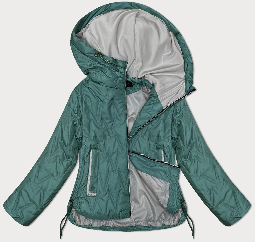 Dámská bunda v tmavě tyrkysové barvě s ozdobným prošíváním BH Forever (BH-2331) odcienie zieleni S (36)