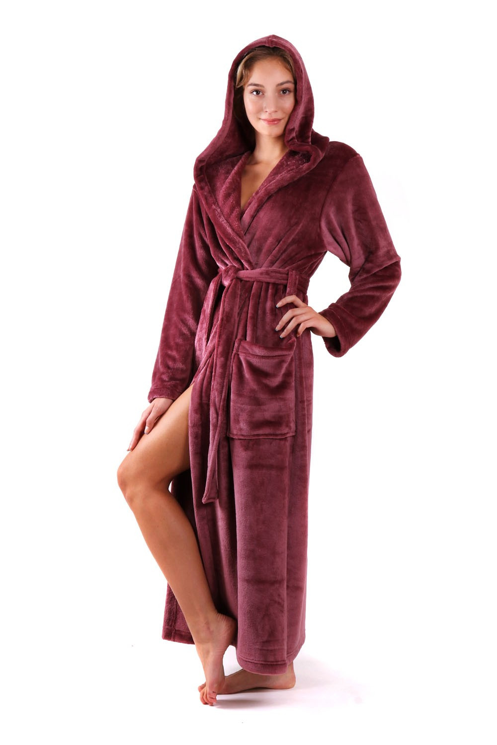 Dámský župan Siena s kapucí 3156 mauve wine - Vestis XL