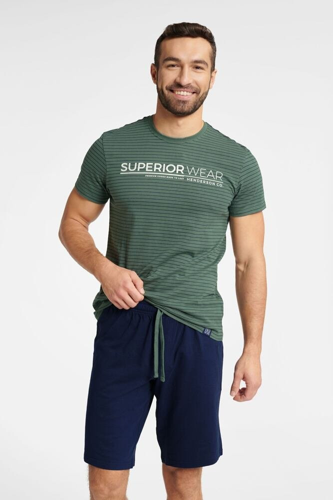 Pánské pyžamo Webber zelené s pruhy zelená XL