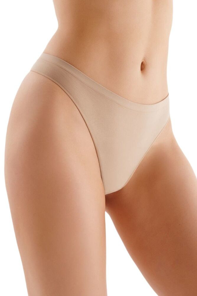 Bezešvá tanga String Briefs béžová L