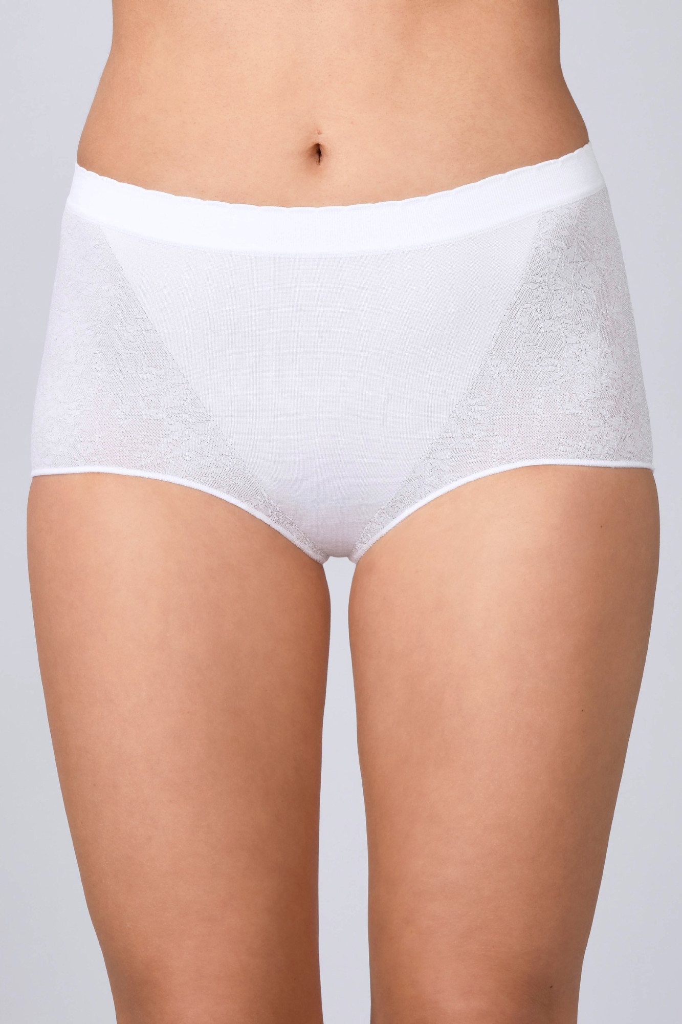 Kalhotky s vyšším pasem bezešvé Culotte Setificato Daily Intimidea Barva: Bílá, velikost M/L