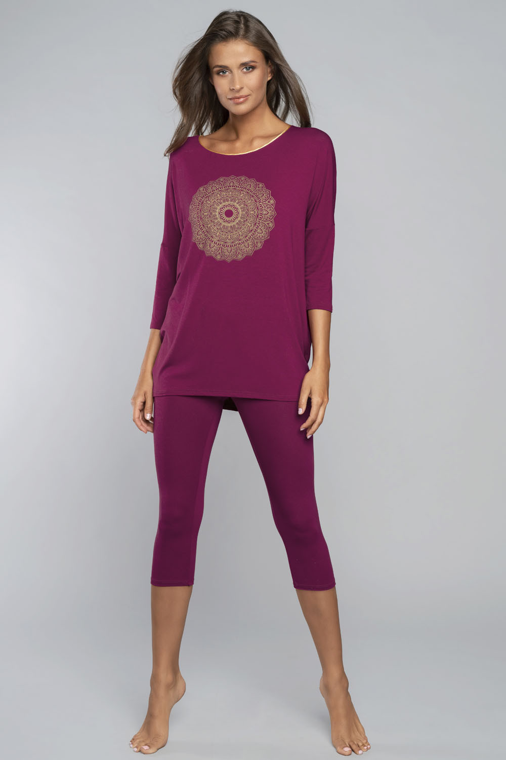 Italian Fashion Mandala r.3/4 sp.3/4 kolor:wino 2XL