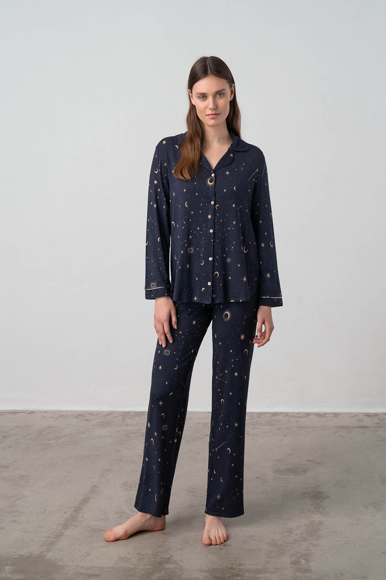 Vamp - Dvoudílné dámské pyžamo – Celeste 17063 - Vamp blue L
