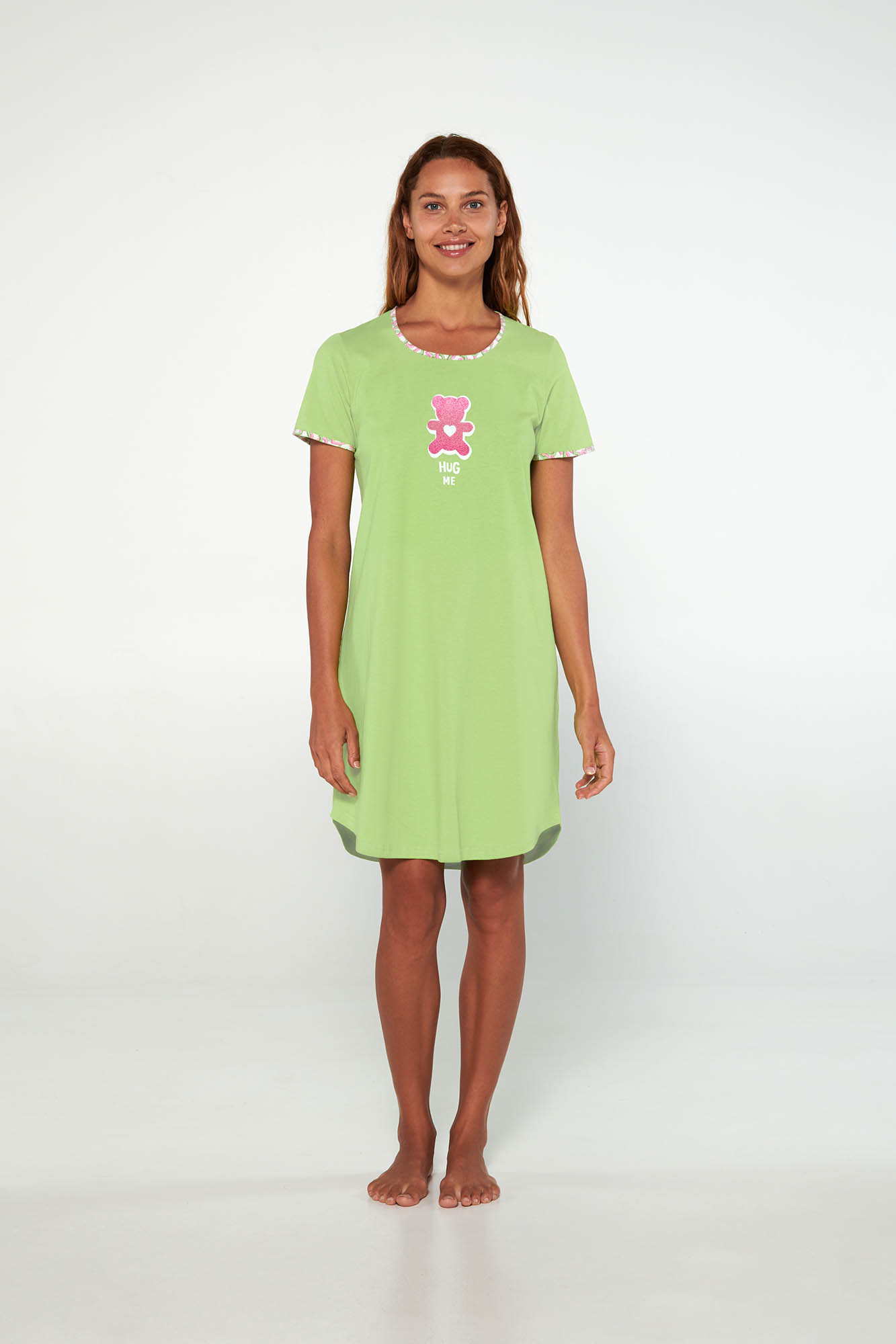 Vamp - Noční košile s krátkými rukávy 20254 - Vamp pistachio XXL