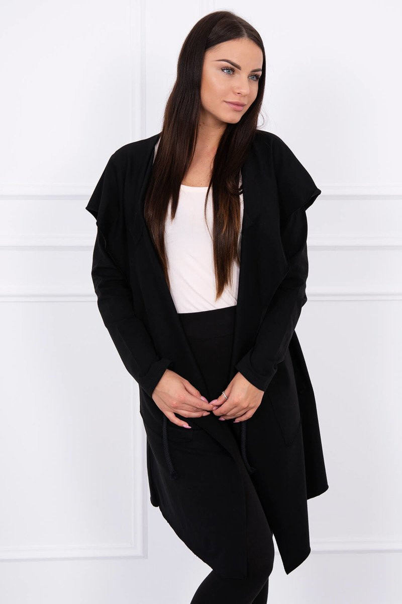 Volná pláštěnka s kapucí černá UNI