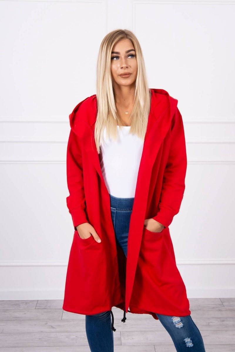 Pláštěnka s kapucí oversize červená UNI