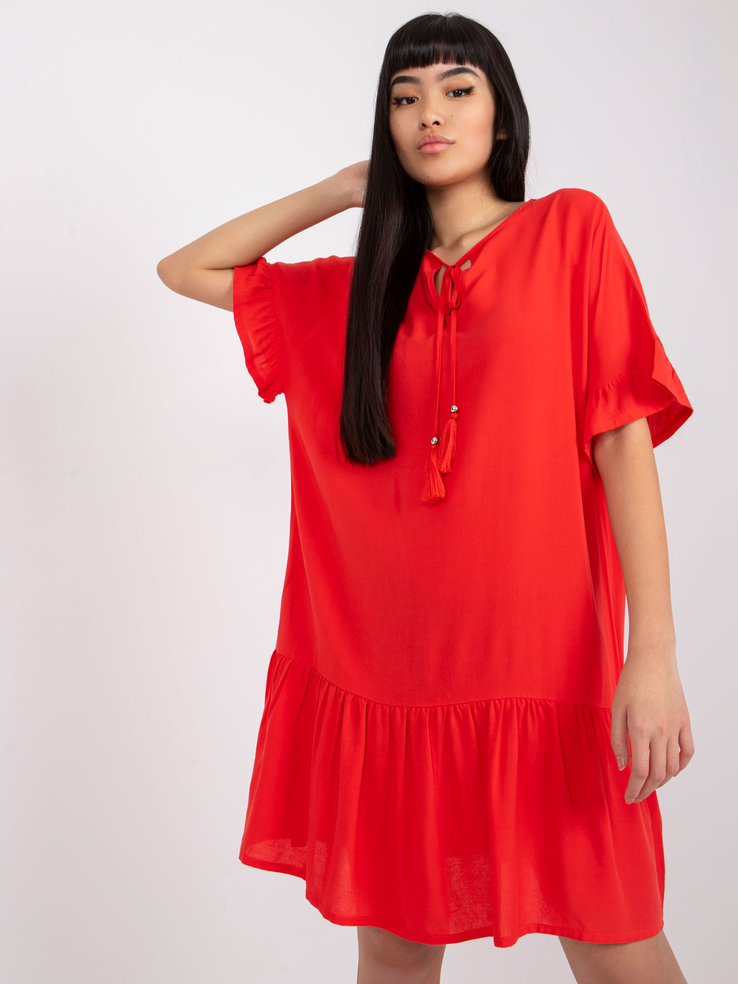 Dámské šaty-D73761M30306A-červené M