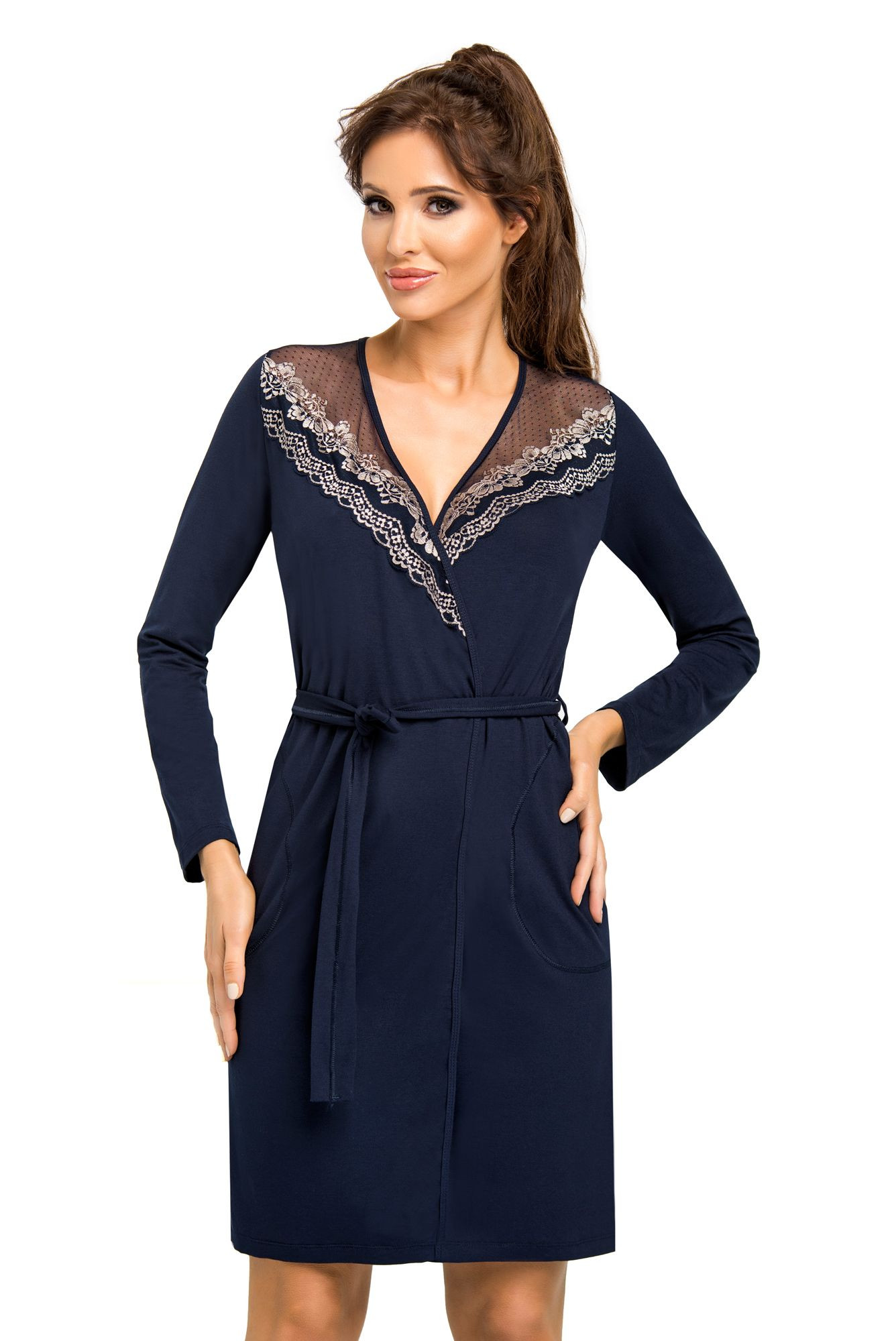 Dámský župan Jasmine Dark Blue - Donna L