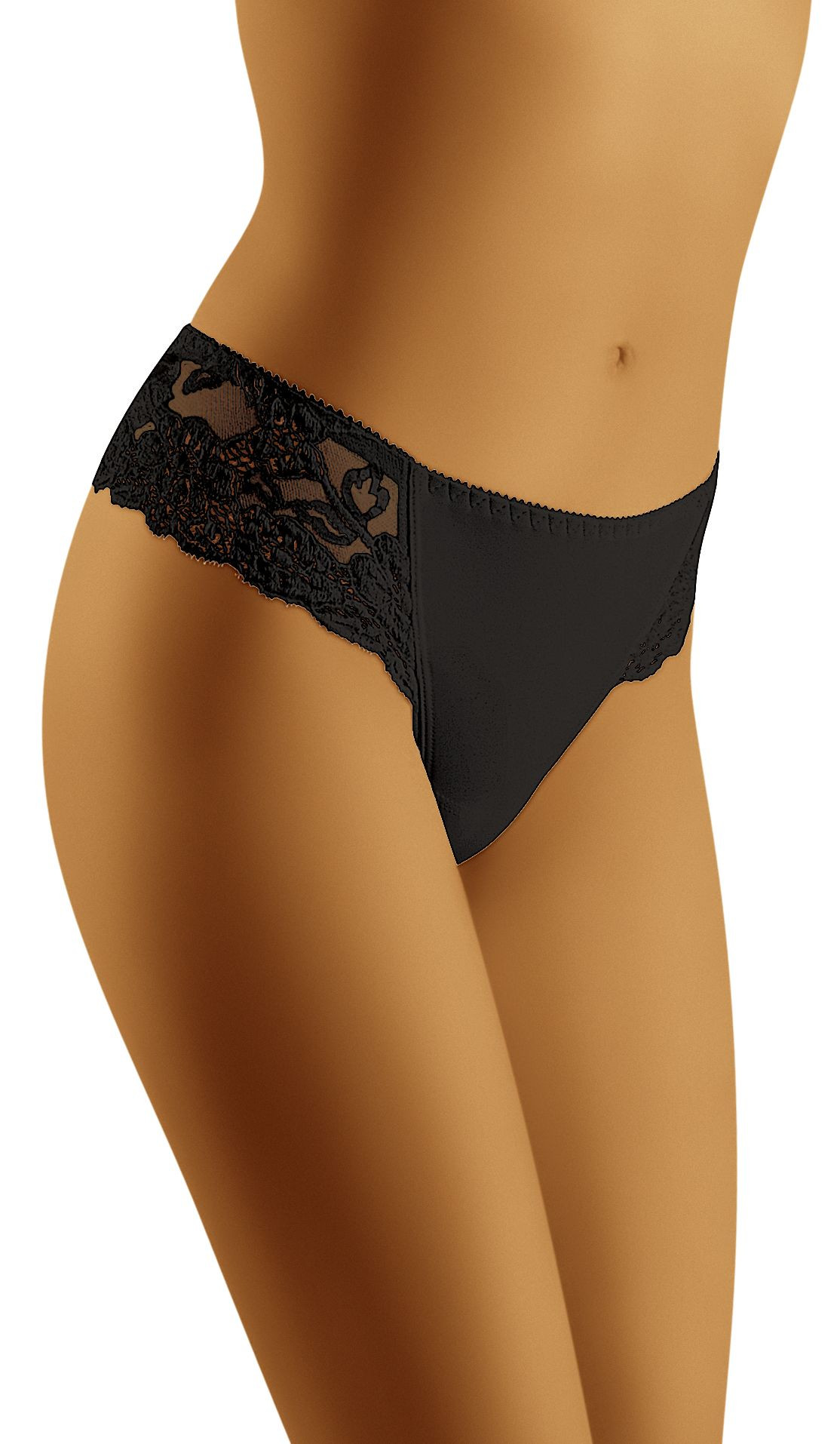 Dámská tanga Beta Black - Wol-Bar M