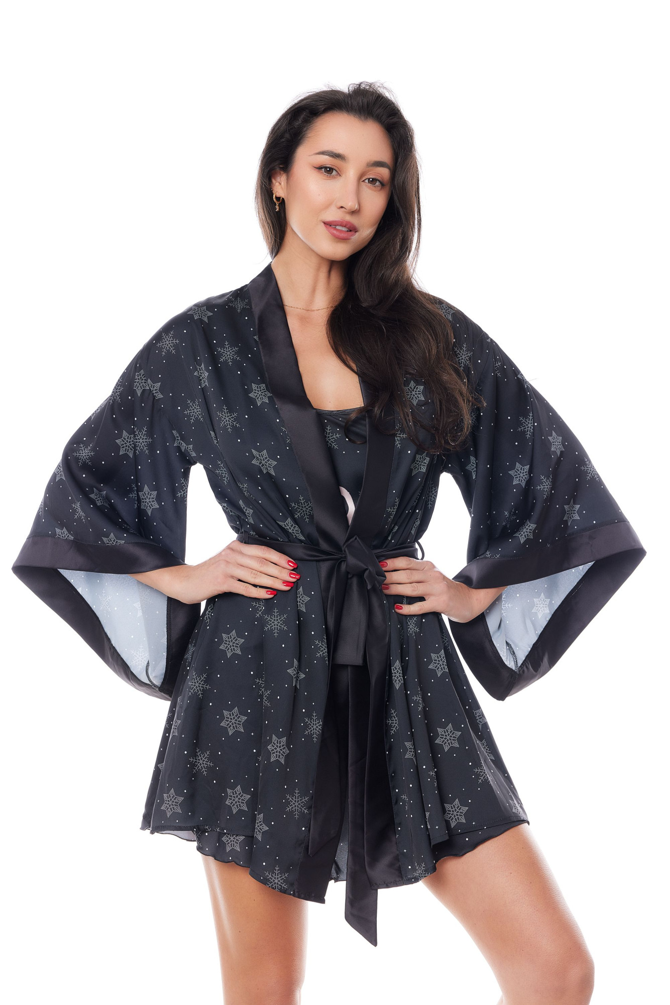 Aster Robe Černé negližé - Anais L/XL