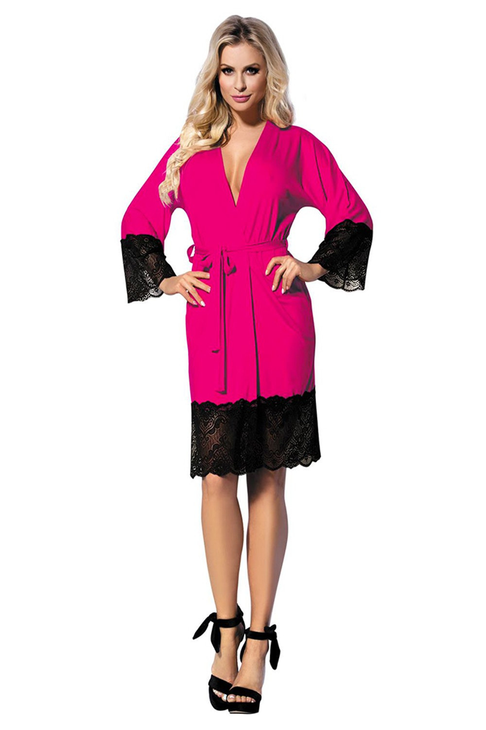 DKaren Housecoat Jasmin Pink XL růžová