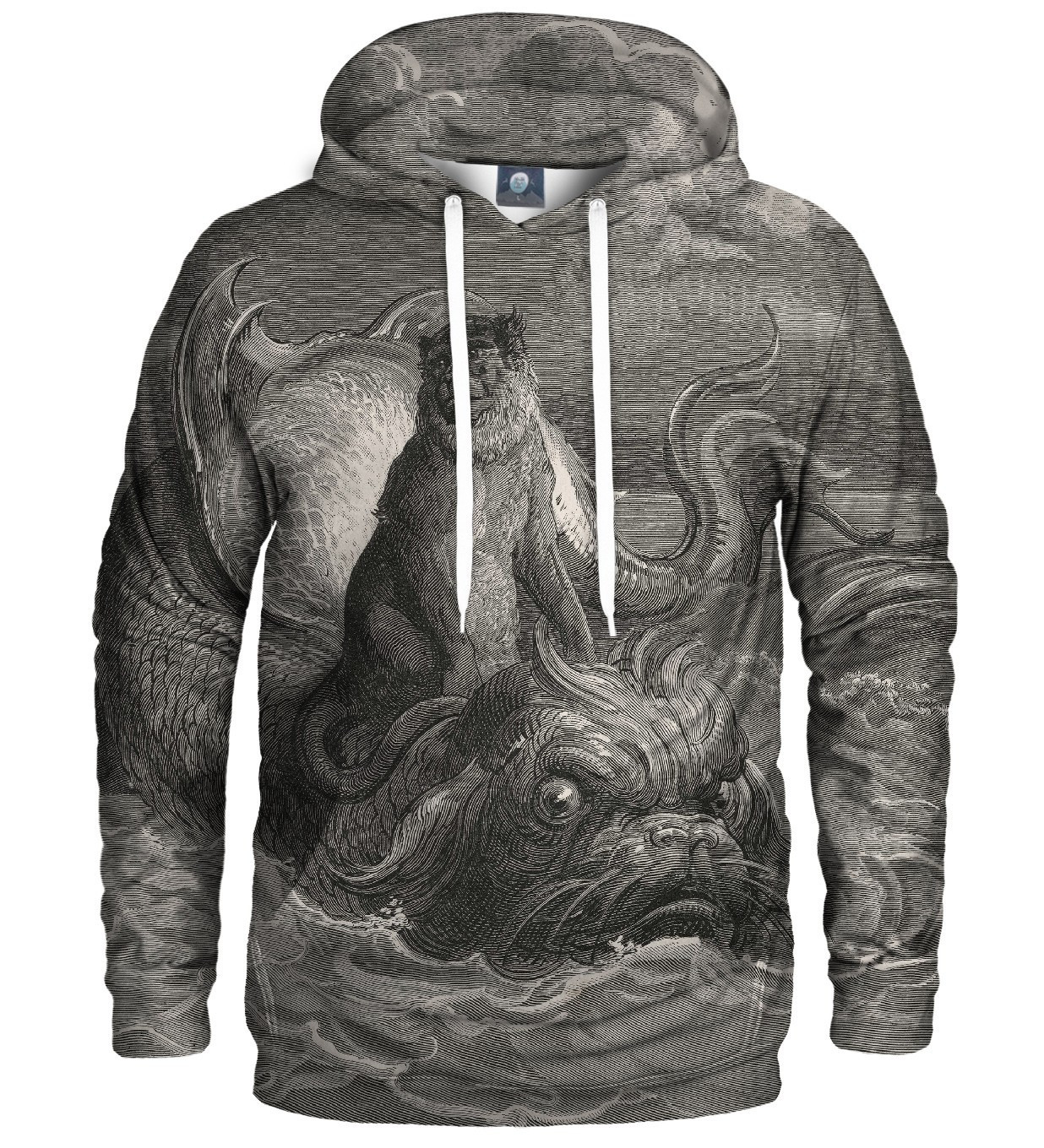 Aloha From Deer Dore Series - Monkey On A Dolphin Hoodie H-K AFD494 Grey XL