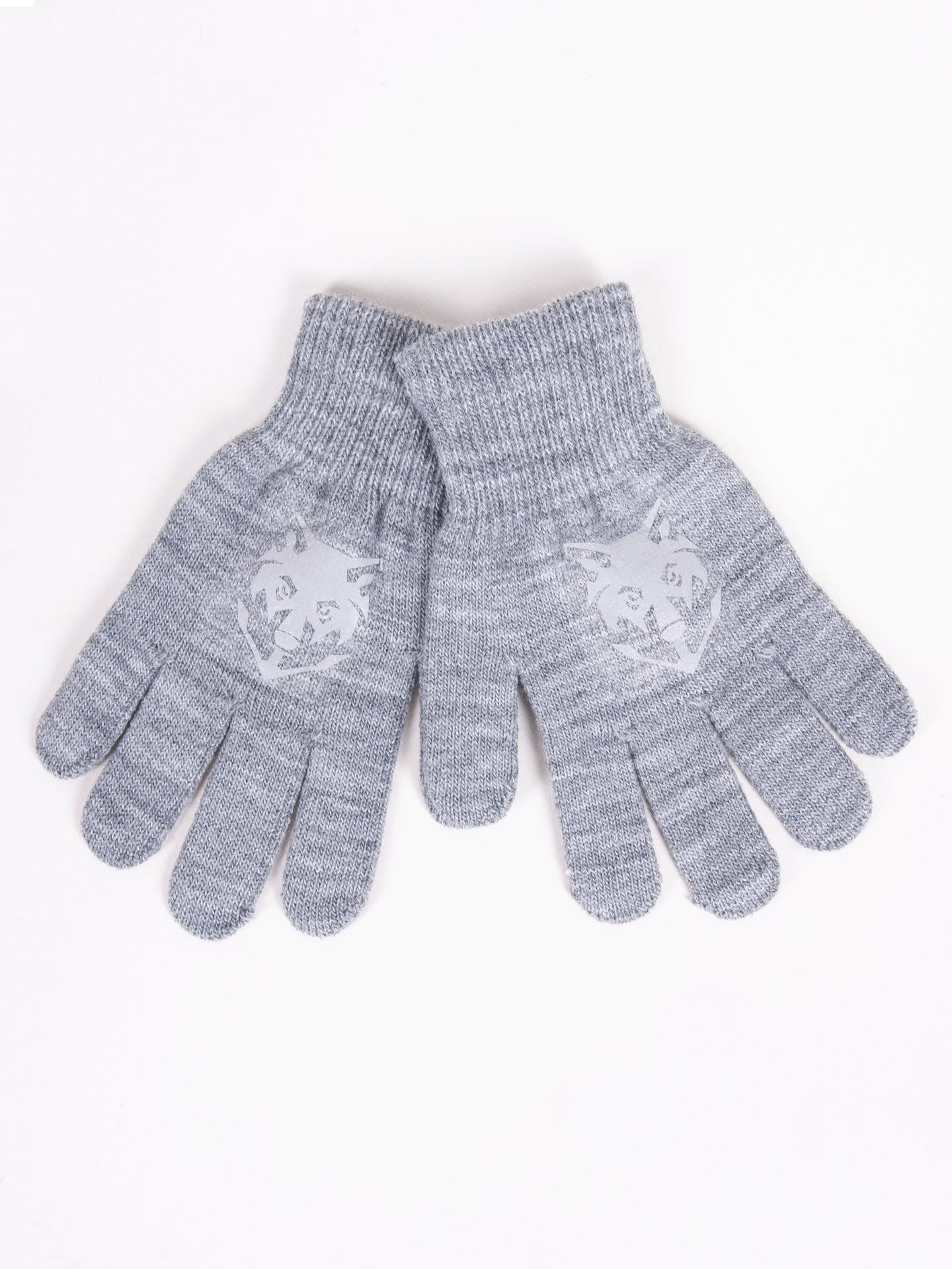 Chlapecké pětiprsté rukavice Yoclub s reflexními prvky RED-0237C-AA50-003 Grey 18