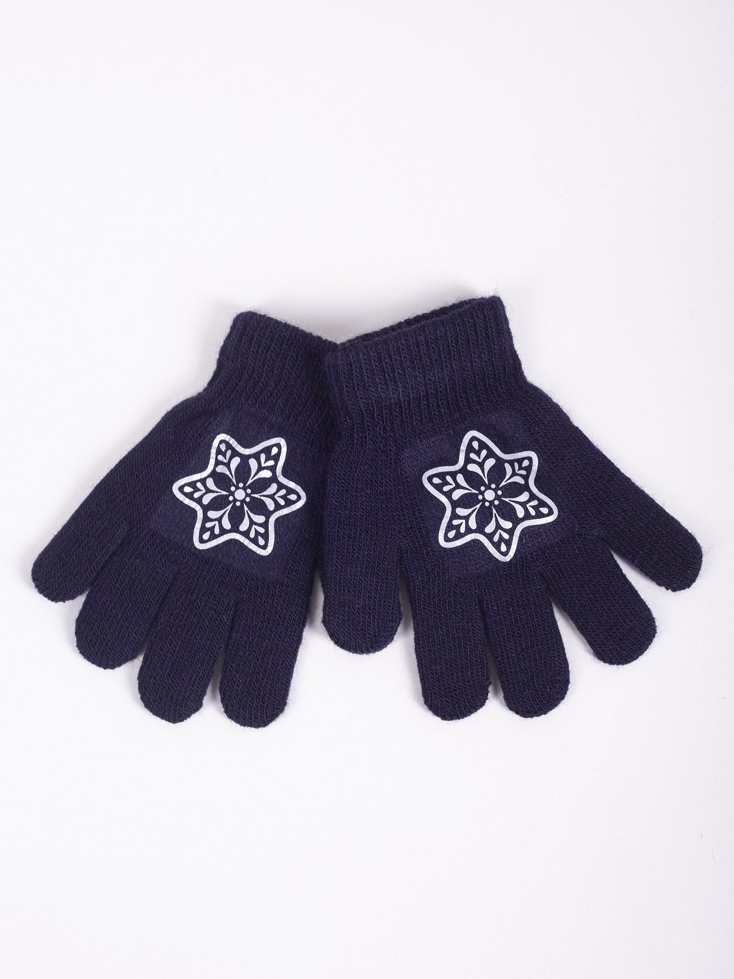Dívčí pětiprsté rukavice Yoclub s reflexními prvky RED-0237G-AA50-008 námořnická modrá 16