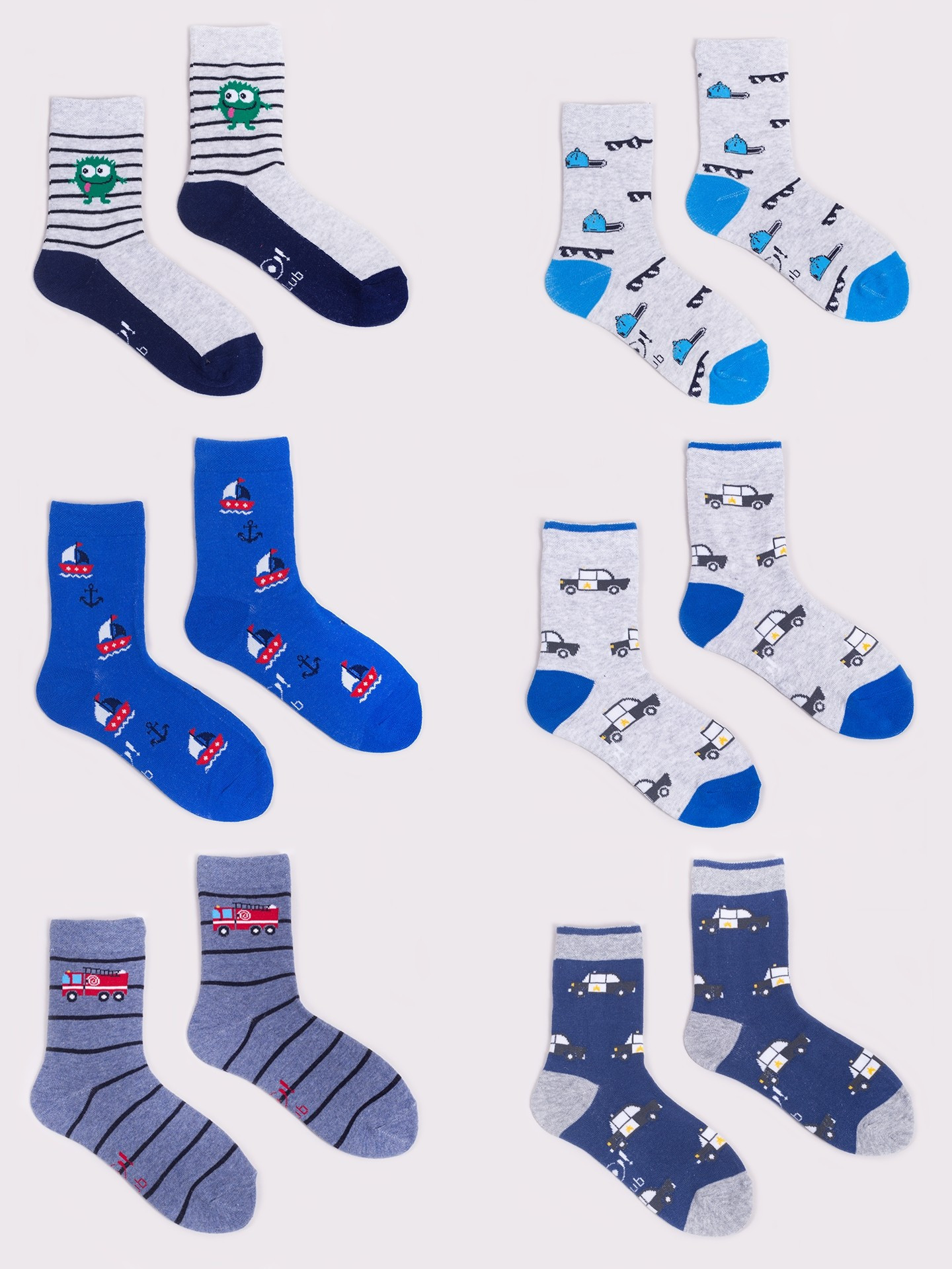 Yoclub 6Pack Dětské ponožky SKA-0006C-AA00-007 Vícebarevné 31-34
