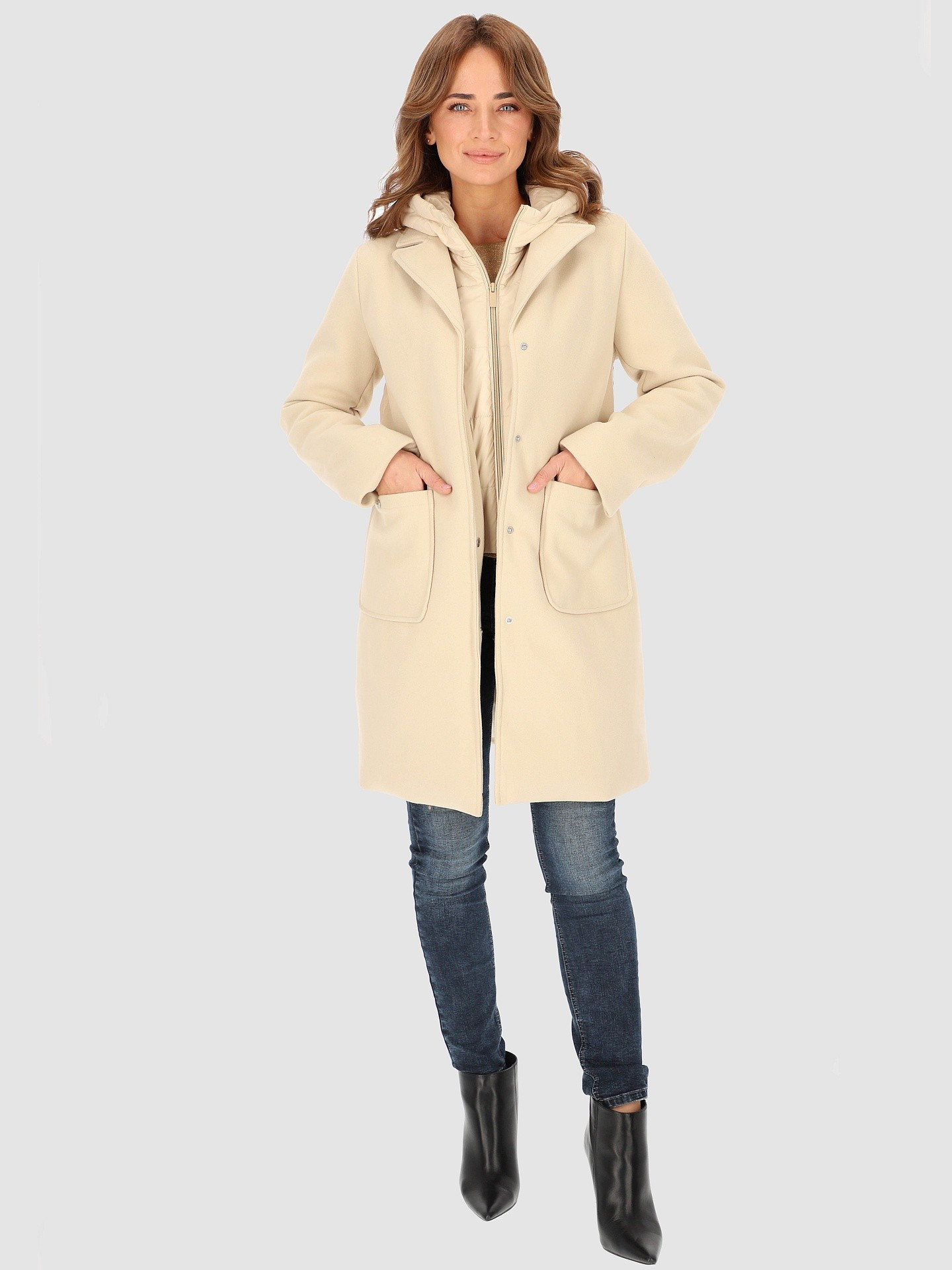 PERSO Coat BLH234040F Béžová barva XL