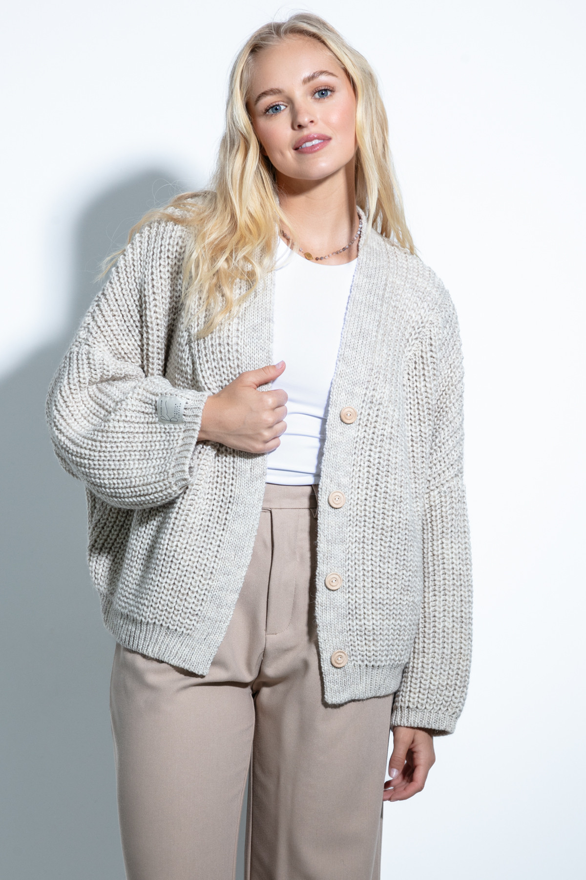 Fobya Cardigan F1705 Béžová 36/38