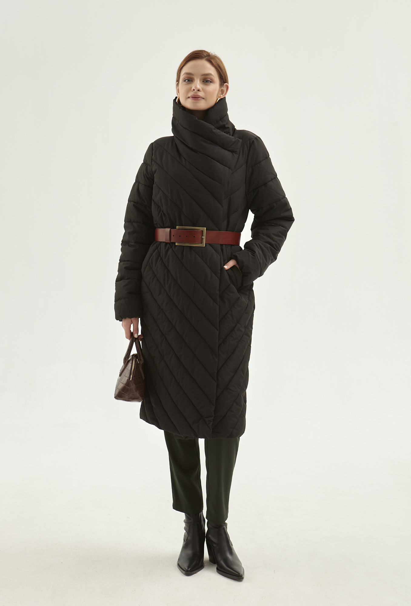 Monnari bundy Prošívaná bunda s velkým límcem černá 36