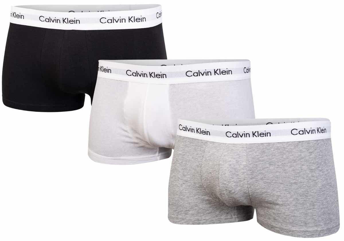 Calvin Klein Underwear 3Pack Slipy U2664G Black/Grey/White (Černá/šedá/bílá) XL