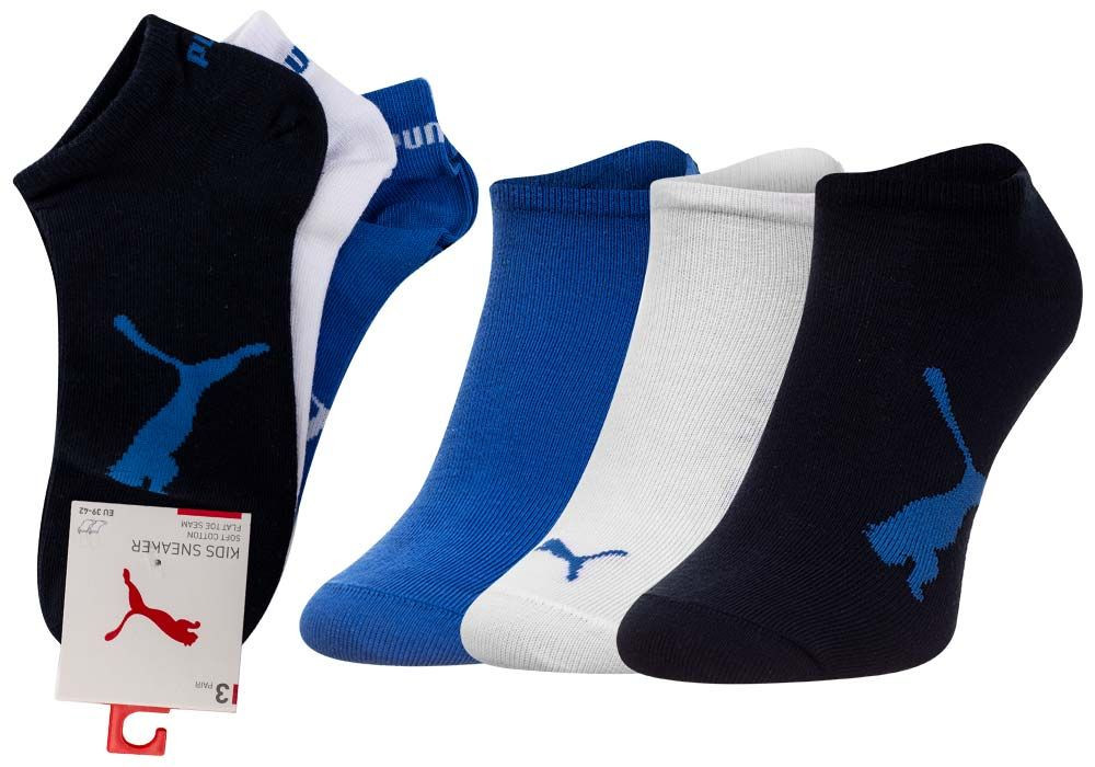 Puma Ponožky 3Pack 907960 Námořnická modrá/bílá/modrá 39-42