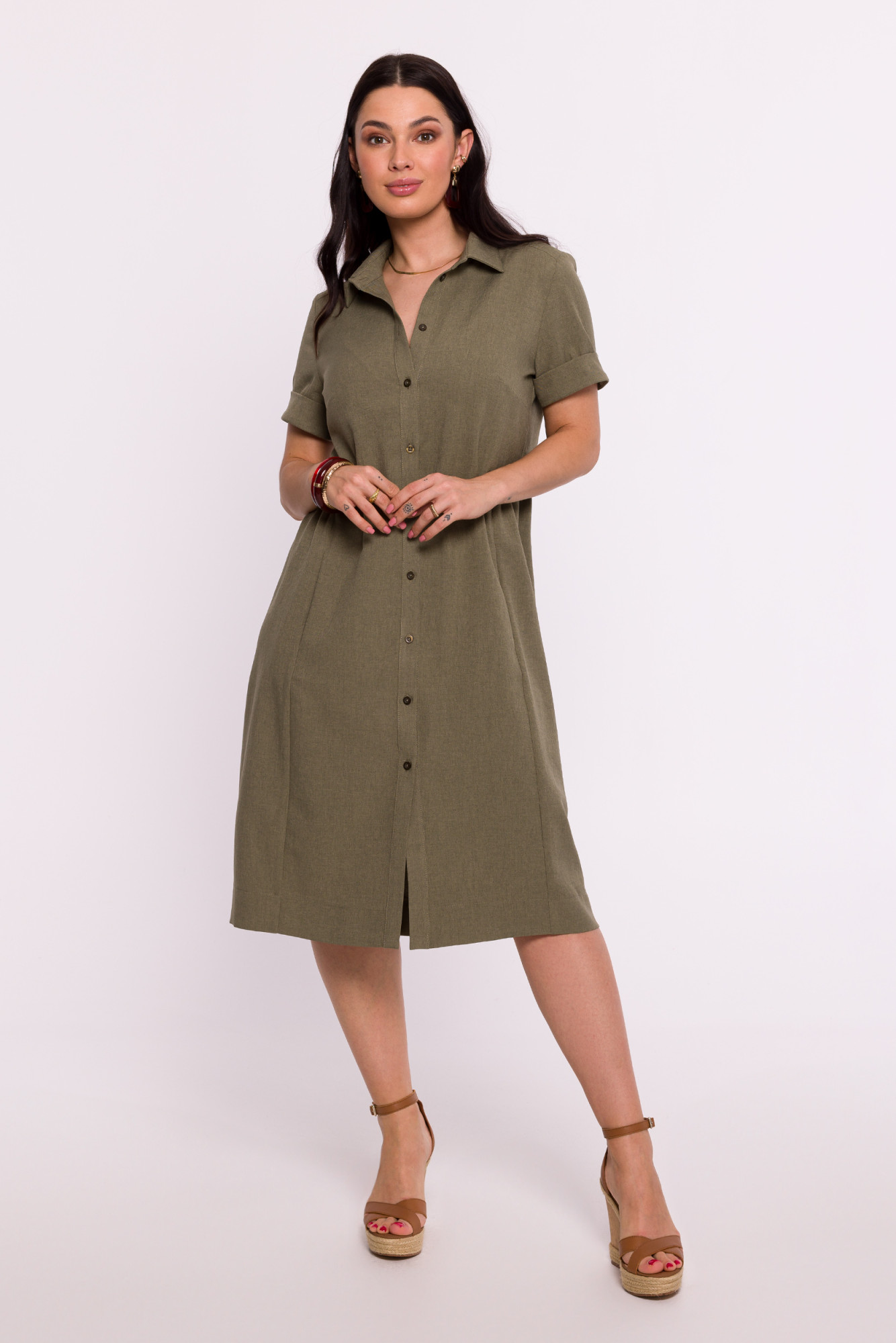 Šaty BeWear B282 Olive S