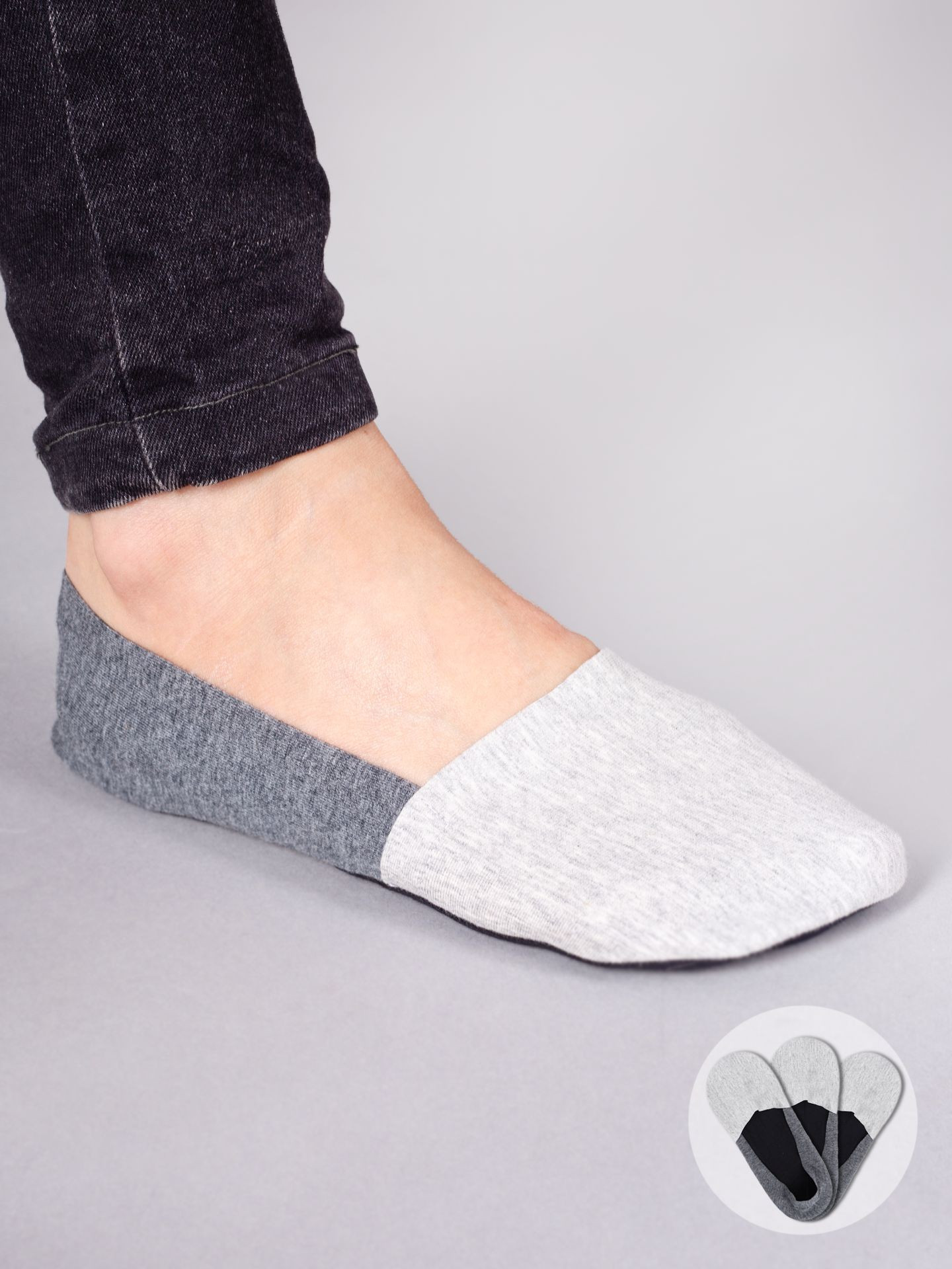 Yoclub Pánské bavlněné ponožky s ABS 3-Pack Grey 39-42