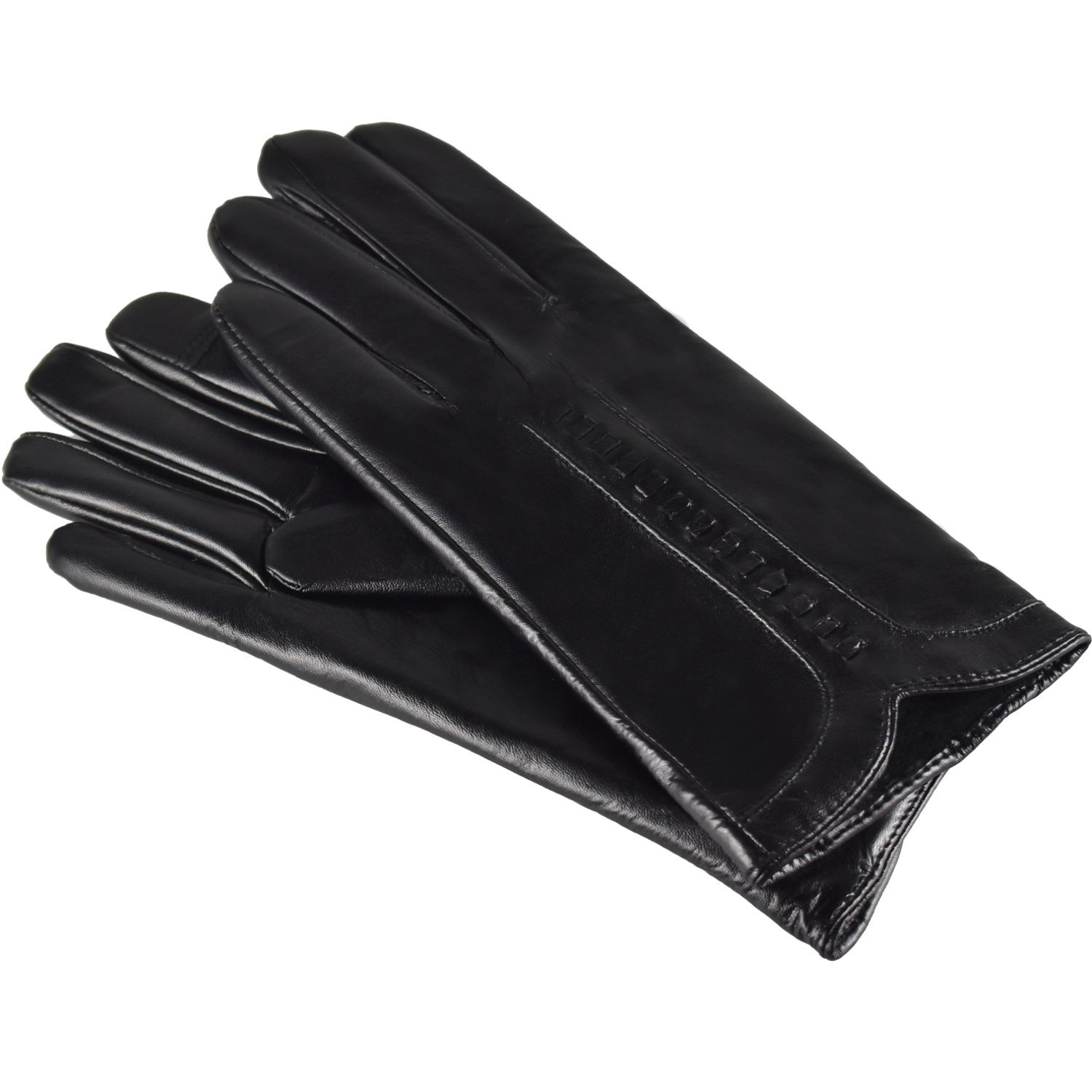 Semiline Dámské kožené antibakteriální rukavice P8206 Black S