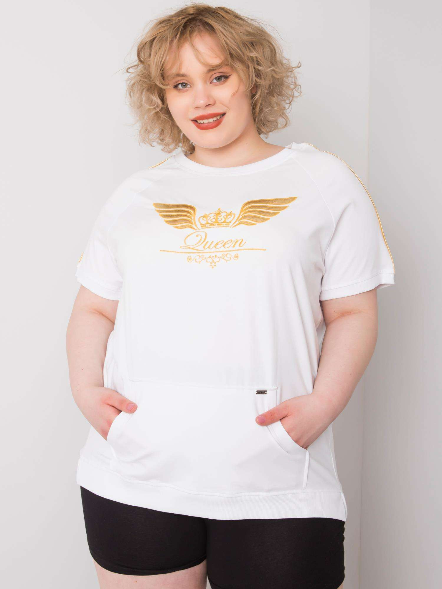 Dámská bílá halenka plus size JEDNA VELIKOST