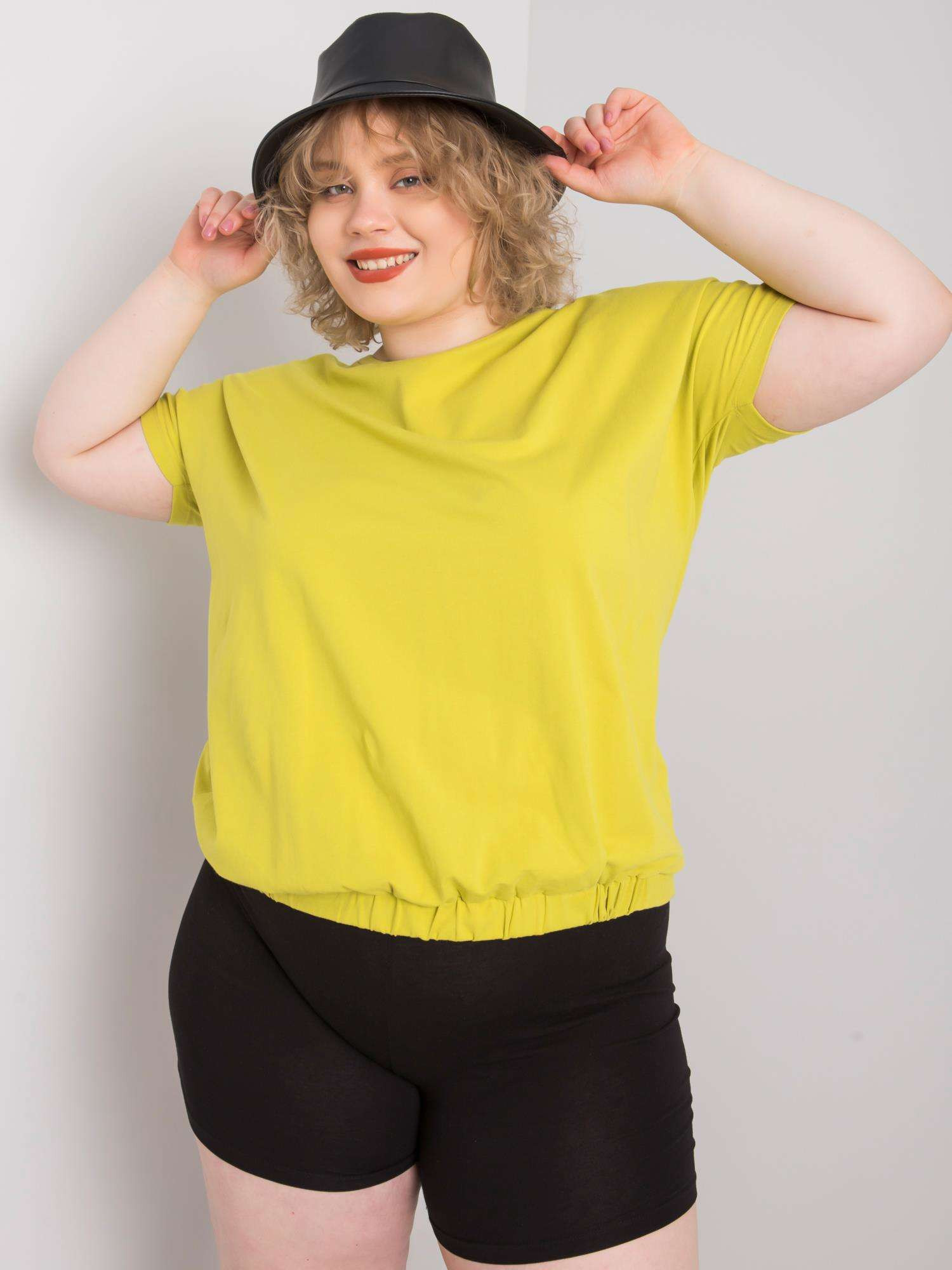 Světle zelená halenka plus size s žebrováním Addyson XL