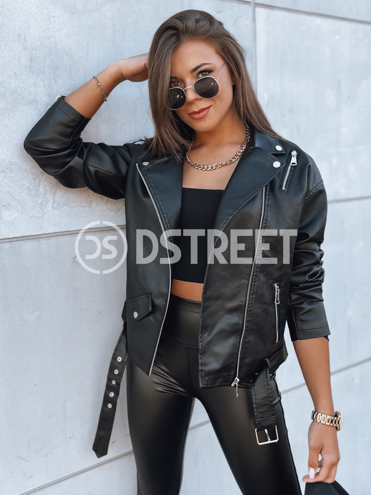 Dámská kožená bunda VOGUE GLAM černá Dstreet TY3898 Velikost: XL