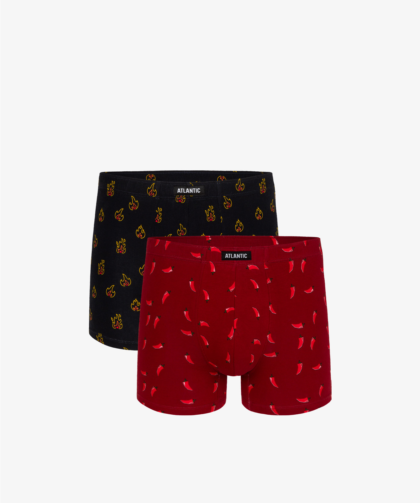 Pánské boxerky ATLANTIC 2Pack - vínové/černé Velikost: XL