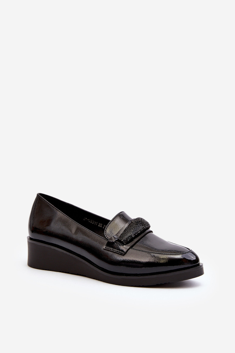 Dámské lakované boty Loafers Black Polike 38