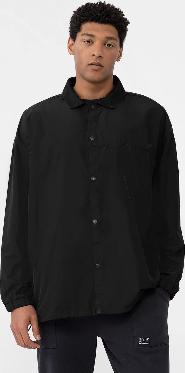 Pánská košilová bunda 4F H4Z22-KUMC010 černá Černá M