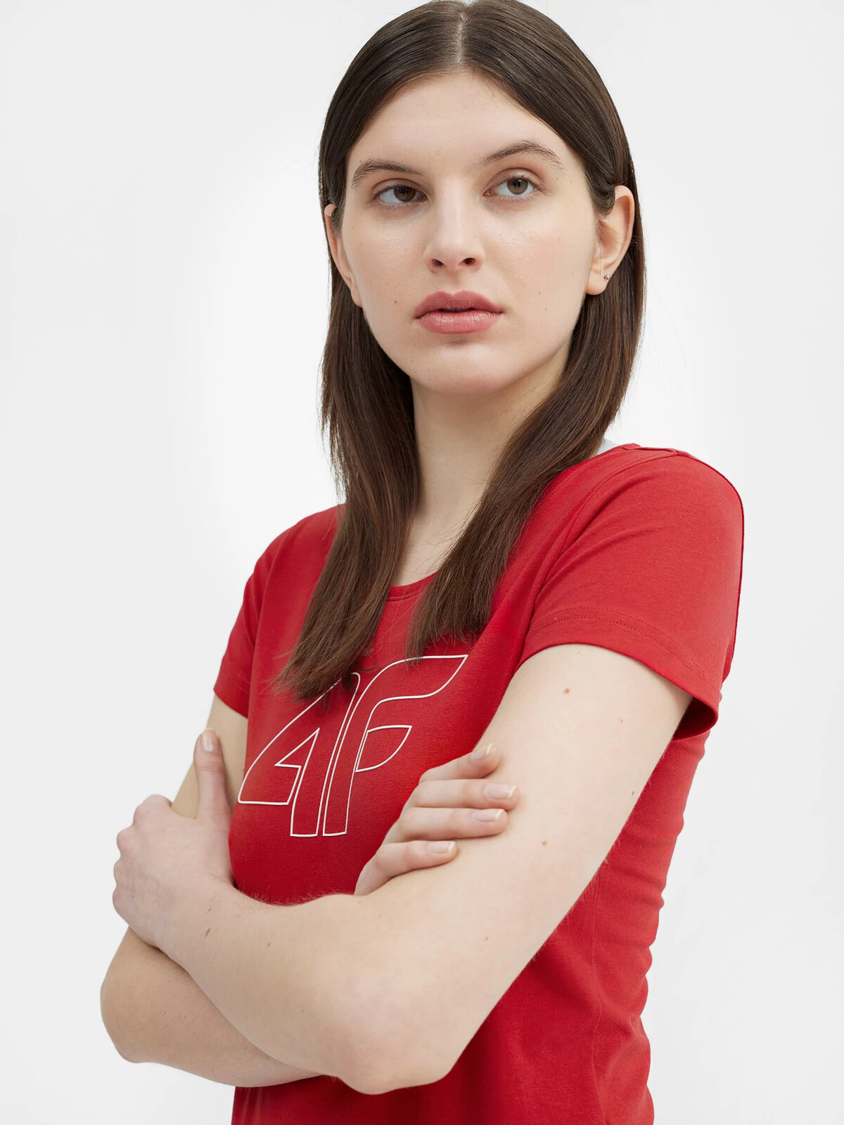 Dámské tričko s potiskem 4FSS23TTSHF583-62S červené - 4F XS