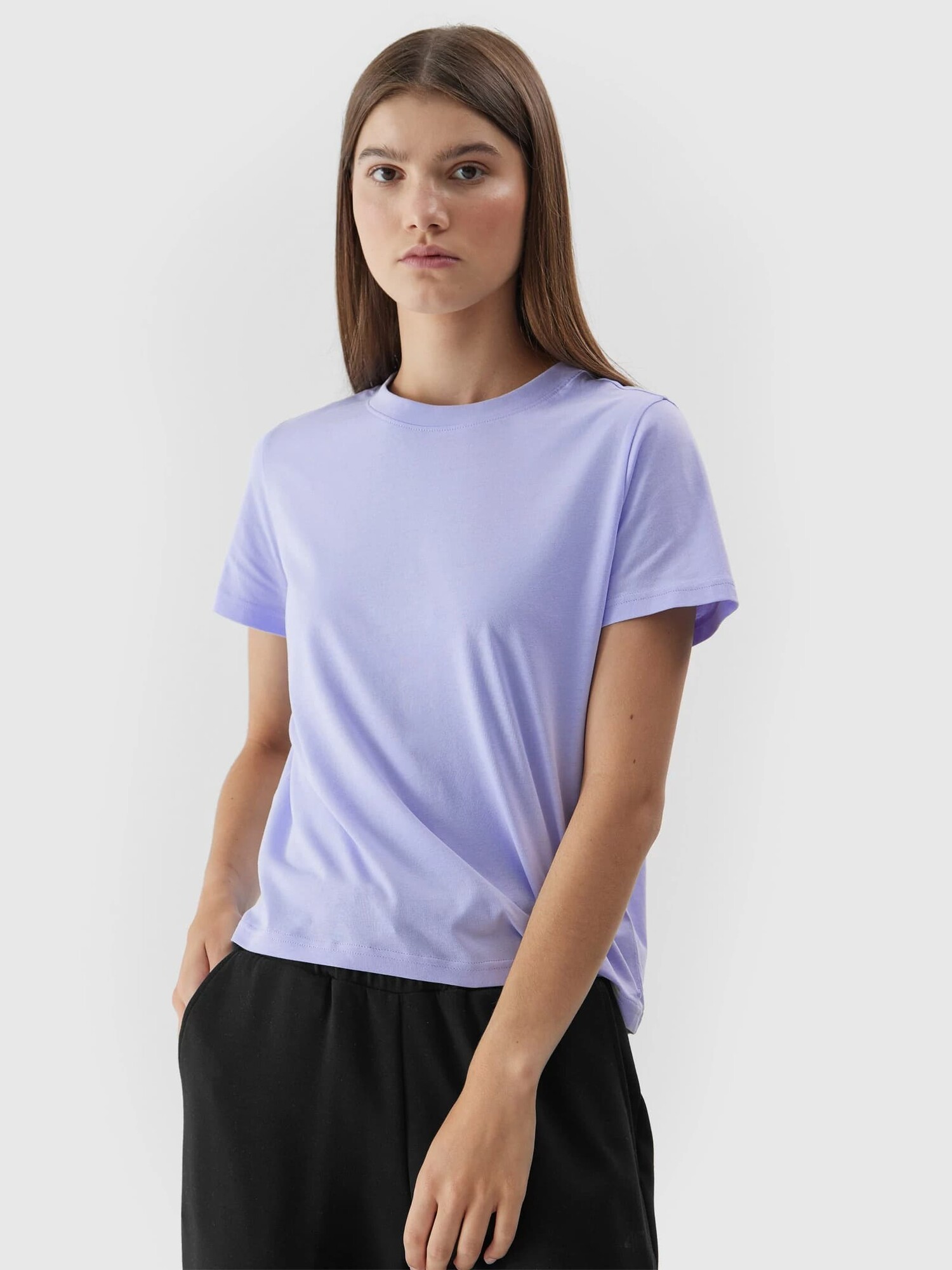 Dámské tričko z organické bavlny 4FWAW23TTSHF1169-52S fialové - 4F XS