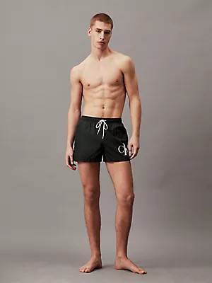 Pánské plavky Tkaný spodní díl SHORT DRAWSTRING KM0KM01015BEH - Calvin Klein 3XL