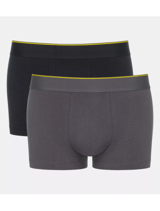 Pánské boxerky EVER Airy Hipster C2P - BLACK - černošedé M014 - SLOGGI