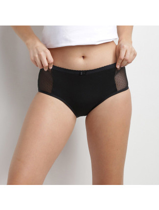 Menstruační boxerky s krajkou DIM MENSTRUAL LACE BOXER - DIM - černá