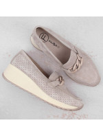 Kožené semišové polobotky Filippo W PAW507A beige